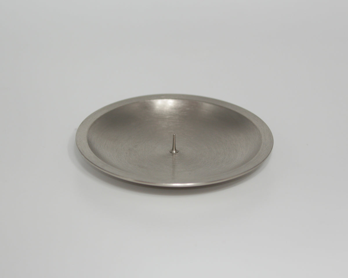 Kerzenteller silber mit Dorn