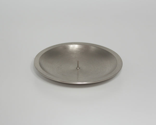 Kerzenteller silber mit Dorn