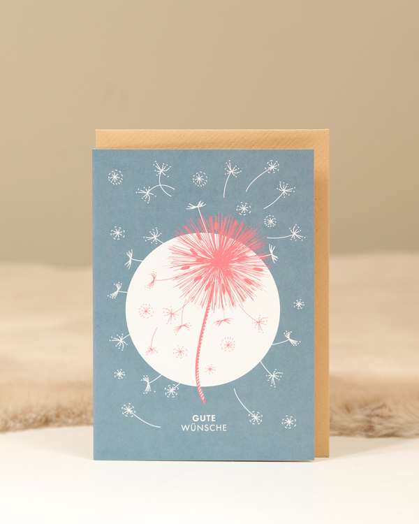 Grußkarte „Gute Wünsche“ – Pusteblume
